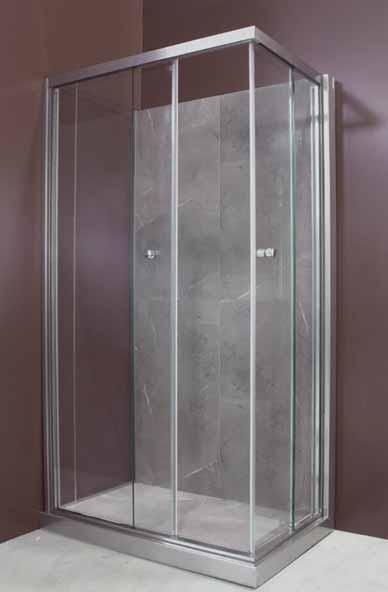 COMFORT καμπίνα μπάνιου COMFORT shower cabin Οδηγός για την πόρτα Πασπαρτού Καπάκι οδηγού Π σταθερού γυαλιού Πασπαρτού γωνιακό βουρτσάκι Τεχνικά χαρακτηριστικά: Πάχος υαλοπινάκων: 8,10mm Mονόφυλλη -
