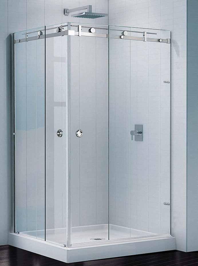 ΝΕΑ καμπίνα μπάνιου ΝΕW shower cabin Τεχνικά χαρακτηριστικά: Πάχος υαλοπινάκων: 10mm Συρόμενη γωνιακή σε max διάσταση 1000mm x 1000mm x 2200mm Τεχνικά χαρακτηριστικά: