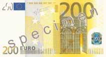 120 x 62 mm Kitoje kiekvieno eurų banknoto pusėje vaizduojamas