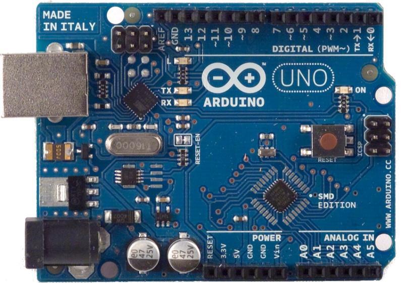 5.2 ARDUINO UNO Razvojna plošča Arduino Uno temelji na Atmelovem 8-bitnem mikrokontrolerju ATmega 328P.