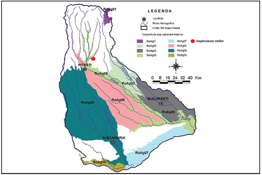 Corpul de apa subterana ROAG05 Lunca si terasele raului Arges Figura 2-15 Corpurile de ape subterane de adancime atribuite Directiei Apelor Arges-Vedea (Macalet si colaboratorii, 2008) Corpul de apa