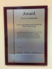 קצרים תעודת הוקרה מחטיבת BUILDING TECHNOLOGIES של חברת סימנס על 50 שנות עבודה משותפות ומוצלחות בתחום בקרת מיזוג אויר ובקרת מיבנים גם השנה, כמידי שנה, ציינו בנות קונטאל את יום האישה