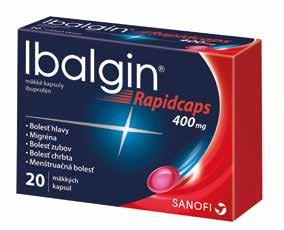 rozšírené 20-stranové vydanie Liek na vnútorné použitie. Obsahuje ibuprofén.