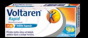 Bolesť Voltaren Rapid 25 mg 20 mäkkých kapsúl Rýchla a účinná úľava od bolesti chrbta a svalov.