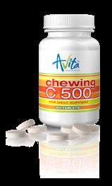 Chewing C 500 Strong C 1000 Cmúľacie tablety s obsahom 500 mg vitamínu C 1 000 mg vitamínu C v jednej tablete Vhodný pre všetkých, ktorí chcú podporiť normálnu funkciu svojho imunitného systému.