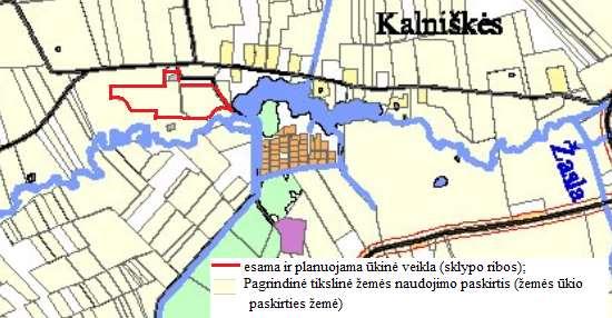 (žr. 9 pav.). Vadovaujantis Žemės naudojimo brėžiniu analizuojama teritorija priskiriama žemės ūkio paskirties žemei.