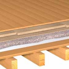 konstrukcija DB15 lubos ➊ Grindų plytelės ➋ Gipsinė plokštė ➌ Medžio drožlių plokštė ➍ THERMOFLOC izoliacinės granulės ➎ Betono perdanga