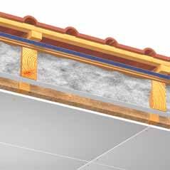 įpučiama termoizoliacinė medžiaga ➐ THERMOFLOC garo izoliacijos plėvelė ➑ Priešgaisrinės plokštės ➒ Matomi tašai Termoizoliacinės medžiagos storis = 140-300 mm Šilumos perdavimo