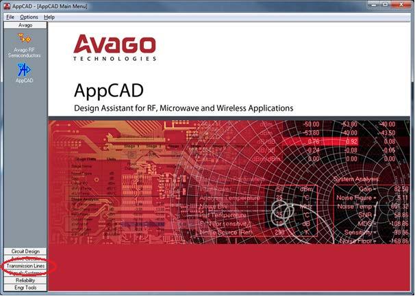 2.1 APPCAD Na levi strani izberemo (Transmission Lines) nato se