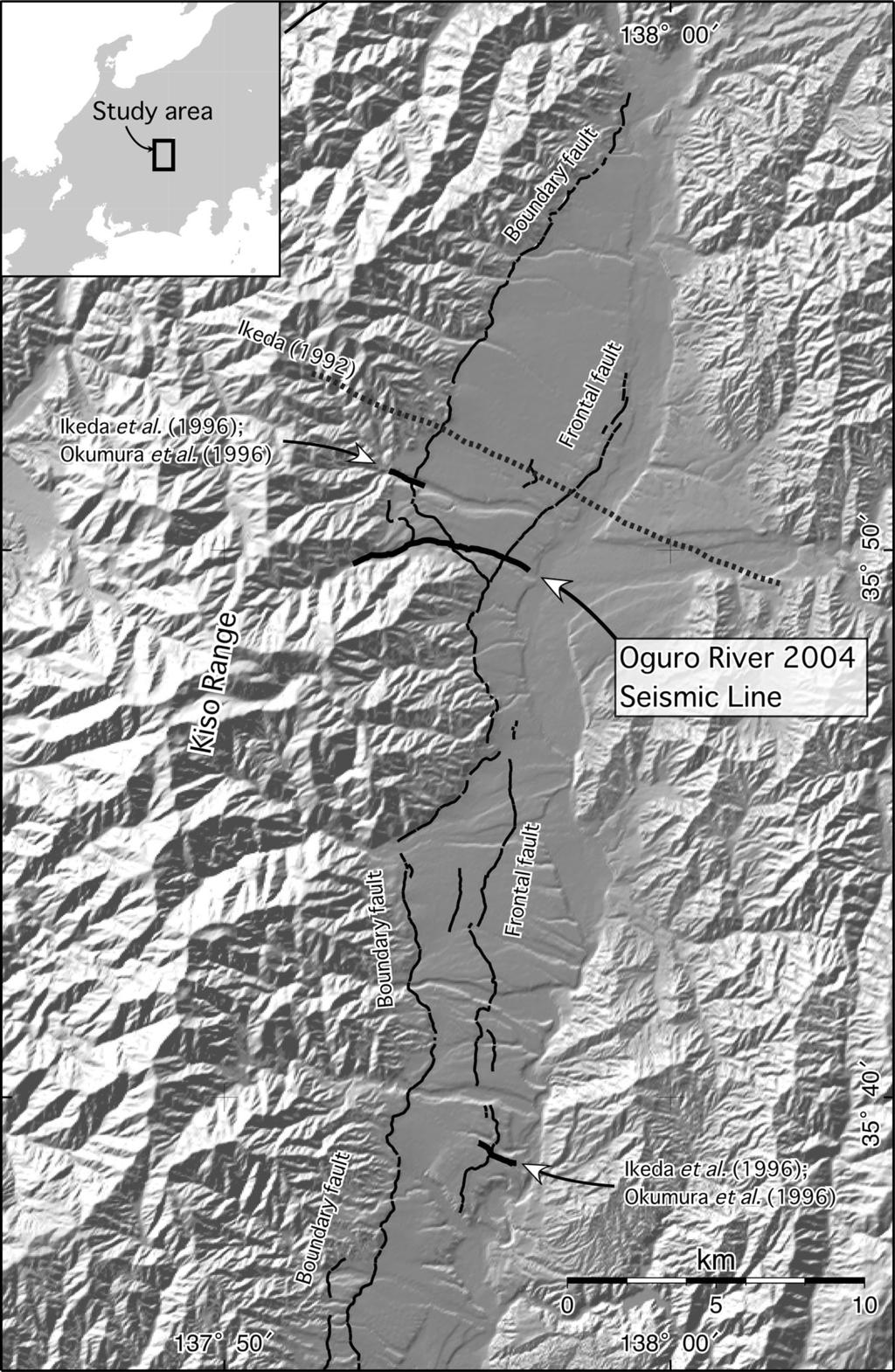 northern Ina Valley. The source used in the survey was a mini-vibrator (T-+/***). The source and receiver spacing was +* m, with,.*-ch geophones used for recording.