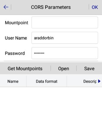 8 در قسمت Mountpoint با کلیک بر روی گزینه -2 Set و پس از آن Get MountPoints را انتخاب کرده نوع تصحیحات مربوطه را با توجه به سامانه انتخاب کنید.