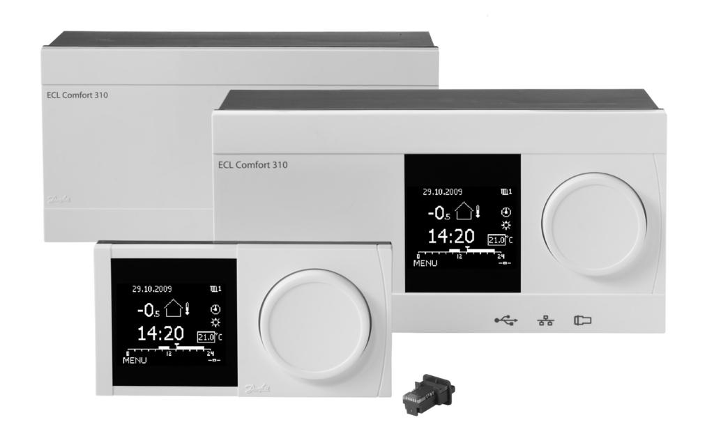ECL Comfort 310 regulator, jedinice za daljinsko upravljanje ECA 30/31 i aplikacioni ključevi Dizajnirano u Danskoj Opis Serija regulatora ECL Comfort 310 ECL 310 ECL Comfort 310 je elektronski