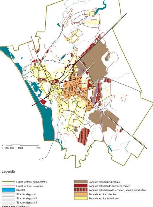 Strategia Integrată de Dezvoltare Urbană a Municipiului Slatina pentru perioada 2014-2020 Figură 25 Distribuţia spaţială a principalelor