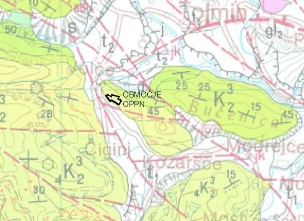 Geološko geomehansko poročilo 7 V severnem delu obravnavanega območja (pobočje) gradi kamninsko podlago masivni apnenec zgornje kredne starosti.