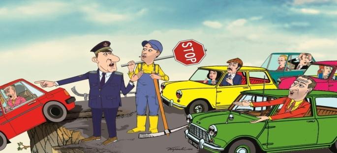 makinave, biçikletave, sportistëve, topave, sferave të bilardos; tregon shkaqet e përplasjes së makinave, kur dëmi është më i madh dhe sigurinë në makinë, që zvogëlon dëmtimet nga përplasja;