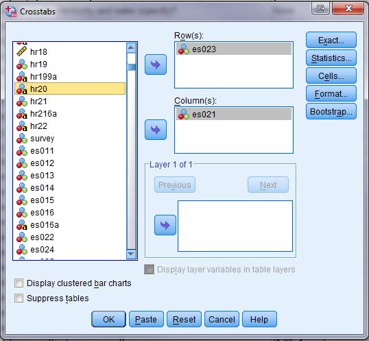 إجراء التبويب المزدوج في برنامج SPSS ت ر أمر كر س تاب تحت أمر تحل ل/ إلحصاء ت ص ة/ ح مربع ن