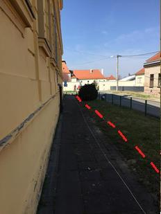 Profil RF_VU-4, sa sjeveroistočne strane zgrade gimnazije paralelno s potpornim zidom prema