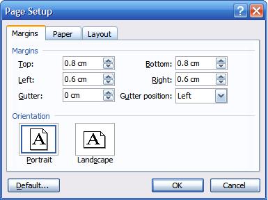 Lucrarea de laborator Word 2 1. Salvarea documentului 1. LansaŃi aplicańia Microsoft Word. 2. SalvaŃi documentul Word intr-un fişier pe unitatea D: în dosarul grupei sub numele Laborator Word 2. 2. Punerea în pagină a documentului 1.