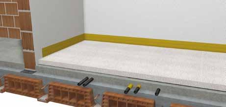 Obodna traka Acustic Band Primjena obodne trake ACUSTIC BAND kako bi se izradilo odvajanje plivajućeg poda od zidova.
