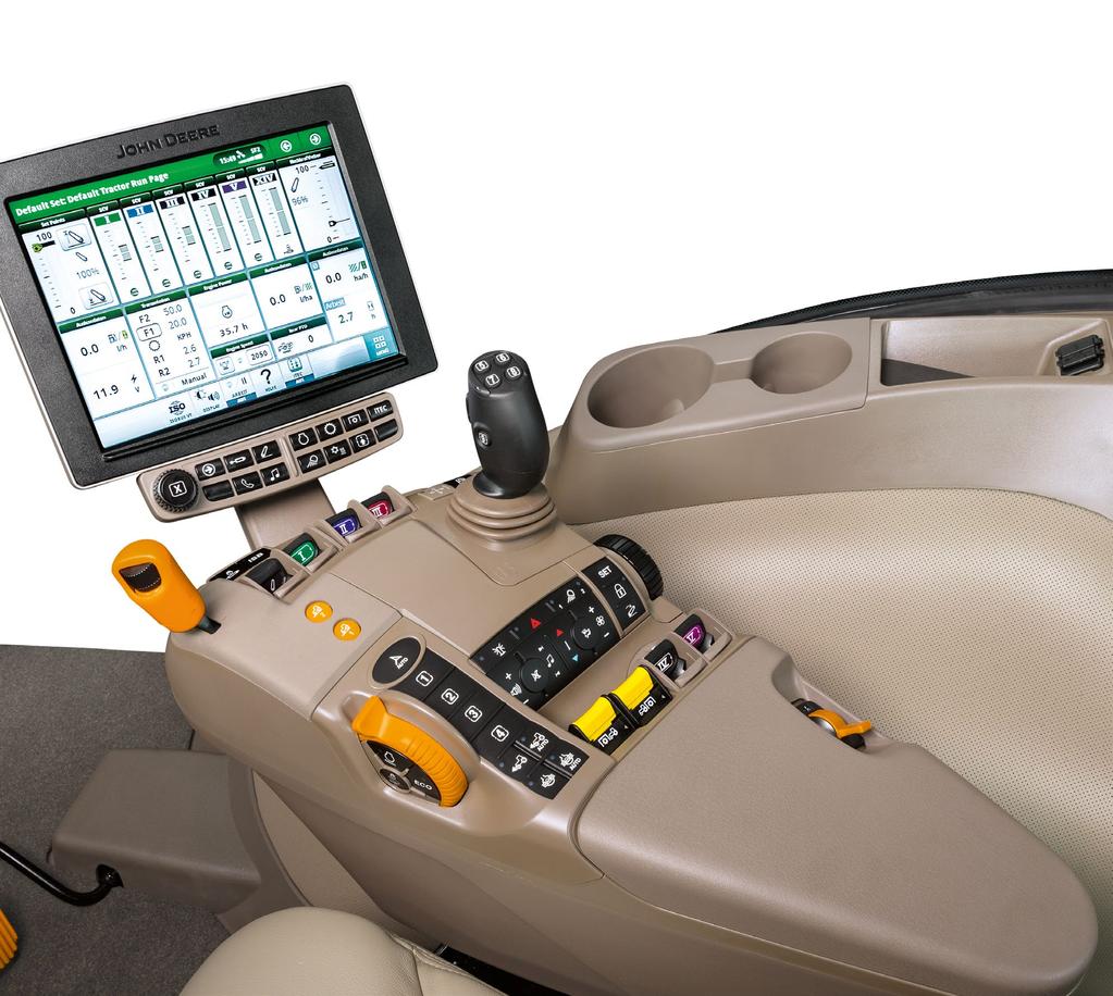 Podrška vozaču Vi ili John Deere zastupnik možete se daljinski prijaviti na 4600 CommandCenter kao pomoć vozaču u namještanju stroja i ISOBUS priključka te radu - kao da ste virtualno u kabini.