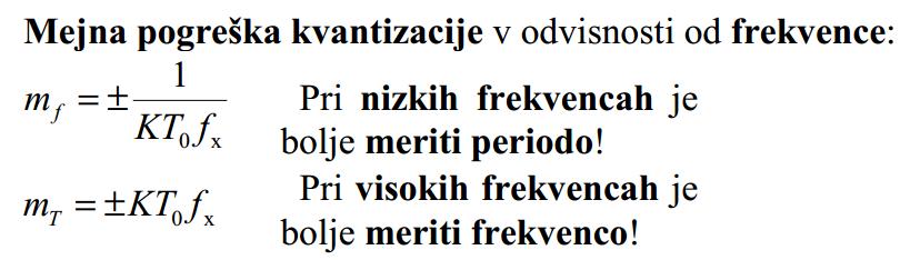 Ločljivost pri merjenju frekvence Mejna pogreška kvantizacije MERILNI MOSTIČI IN KOMPENZATORJI URAVNOVEŠEN WHEATSTONOV MOSTIČ