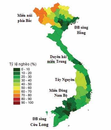 Duyên hải miền Trung Duyên hải miền Trung Tỷ lệ nghèo (%) Tỷ lệ nghèo (%) Tây Nguyên Tây Nguyên Miền Đông Nam Bộ Miền