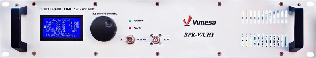 UHF STL RECEIVER BPR-V/UHF RECEIVER SPECIFICATIONS FREQUENCY RANGE 170-200MHz, 210-250MHz, 270-300MHz, 300-330MHz, 370-400MHz, 420-450MHz, 450-470MHz. Other bands are available on request.