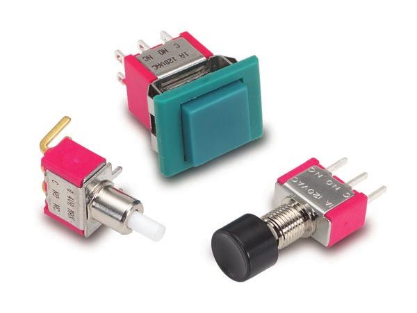 Carling Technologies MN- Snap-Action Miniature Pushbutton Switch MS- Sealed Snap-Action Miniature Pushbutton Switch Specifications Contact Rating......... refer to ordering scheme Electrical Life.