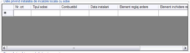Doset-PEC F5 - Fereastra Instalaţii Pentru a introduce date în tabelul Încălzire locală cu sobe (figura 32) se dă dubluclick pe celula pentru care se doreşte introducerea datelor.