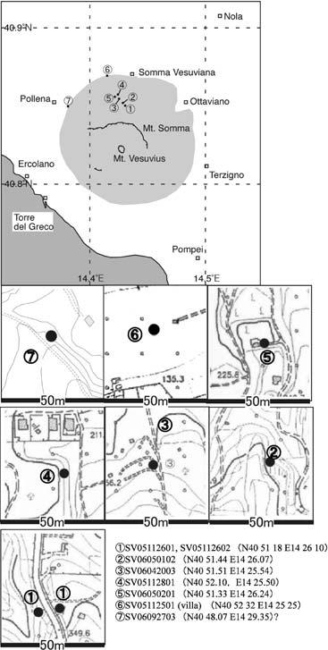 .1, 1 Fig. + Fig. + Fig. + Fig. + S, coarse Fig. + S, fine +, km, / km +* m AD.1, Fig. + Kaneko et al.,,**/, Fig.,. Location map of sampling localities.