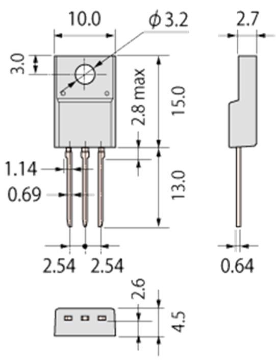Dimensional Out Line New PW-Mold2 (6.5x5.5) IPAK (6.65x6.1) TO-220 (10.16x15.
