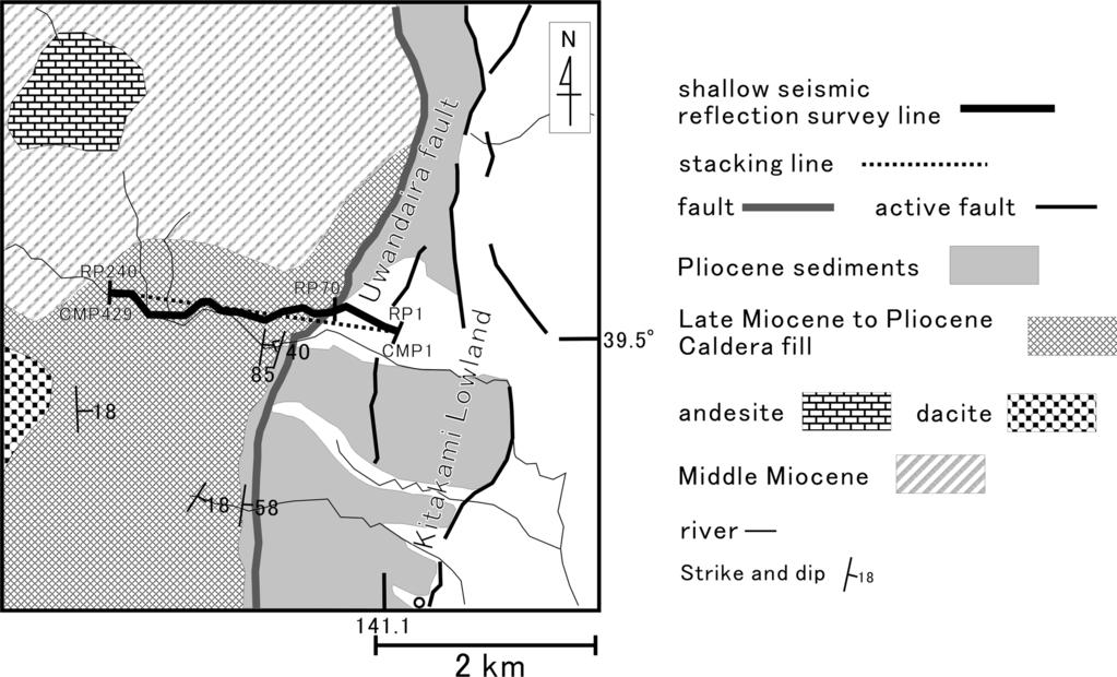 Fig.,. Geological map around the study area. Table +.