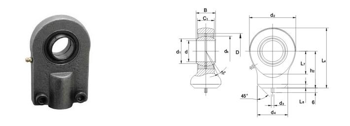 Rod Ends for Hydraulic Components GK..DO series Part # Load ratings Dimensions mm kn d d 1 B C 1 d k d 2 L 4 h 2 L 7 L 8 d 3 d 4 D a dyn. stat. min C C0 kg GK10DO* 10 13.2 9 7 16 29 38.5 24 15 1.