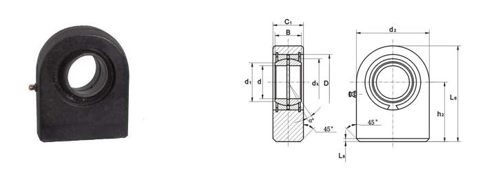 Rod Ends for Hydraulic Components GF..DO series Part # Dimensions mm Load ratings kn d C 1 B d 2 L 6 h 2 d k d 1 D L 8 dyn. stat. C C0 kg GF20DO 20 19 16 50 63 38 29 24.2 35 2 30 67 0.