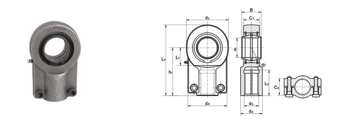 Rod Ends for Hydraulic Components GIHN-K..LO series Part # Dimensions mm Load ratings kn d B C 1 d 3 d 4 L 3 d 2 L 4 h 1 L 7 C 2 d 5 dyn. stat. 6H min. min. C C0 kg GIHN-K12LO* 12 12 11 M12x1.25 16.