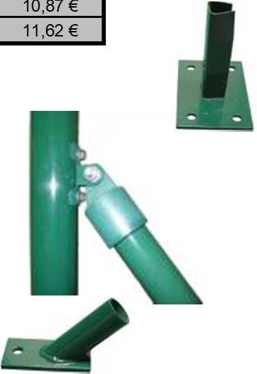 ( cm ) stĺpika : Povrchová úprava 150 ZN+PVC 3,33 4,00 4,60 5,52 175 ZN+PVC 3,82 4,58 5,30 6,36 200 ZN+PVC 4,32 5,18 6,00 7,20 6,30 7,56 230 ZN+PVC 4,99