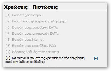 Στο παρακάτω παράδειγμα αν και δεν υπάρχουν χρεώσεις στον ΑΜ όταν πατάμε είσπραξη η εφαρμογή προτείνει τα ποσά από την ημερομηνία ίδρυσης.