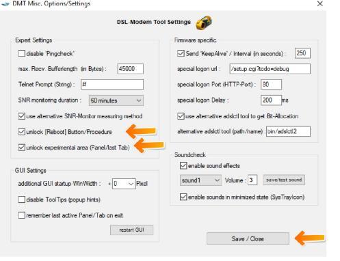 Εικόνα 33: DMT Misc. Options/Settings Για τις αρχικές ρυθμίσεις του προγράμματος θα πρέπει να γίνει tick στις επιλογές που φαίνονται στην Εικόνα 33 της σελίδας DMT Misc.