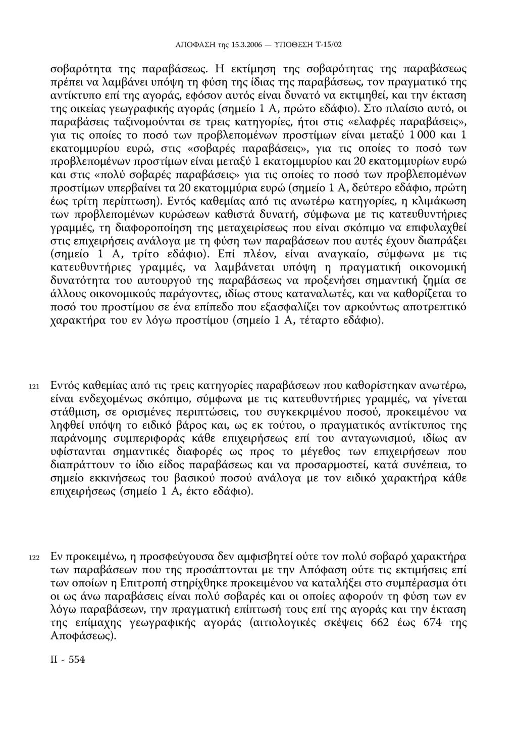 σοβαρότητα της παραβάσεως.