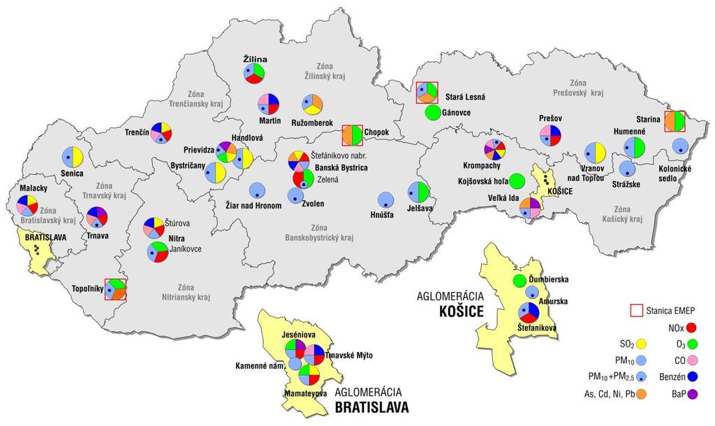 Národná monitorovacia sieť kvality ovzdušia - 204 4. Zhodnotenie znečistenia v zóne Trenčiansky kraj Celkovo sa zachoval klesajúci trend počtu prekročení 24-hodinovej limitnej hodnoty z roku 202.