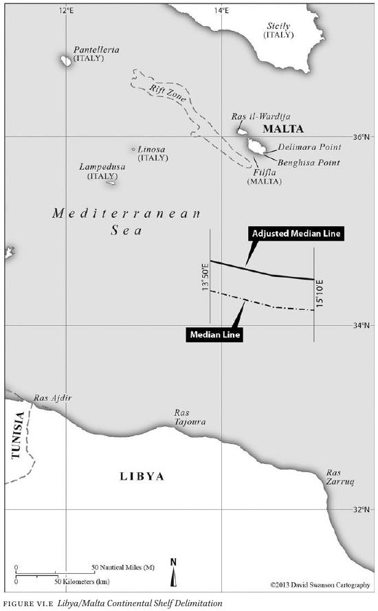 3.7 Ευθυδικία, ίση απόσταση, ειδικές και σχετικές περιστάσεις, IIΙ Διένεξη μεταξύ Λιβύης και Μάλτας. Απόφαση από το Διεθνές Δικαστήριο της Χάγης το 1985.