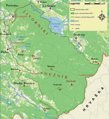 Javorniki, Snežnik in dolina Pivke Javorniško-Snežniška planota je obseæen kraπki svet na skrajnem severozahodu Dinarskega gorstva z najviπjim vrhom Sneænikom (1796 m).