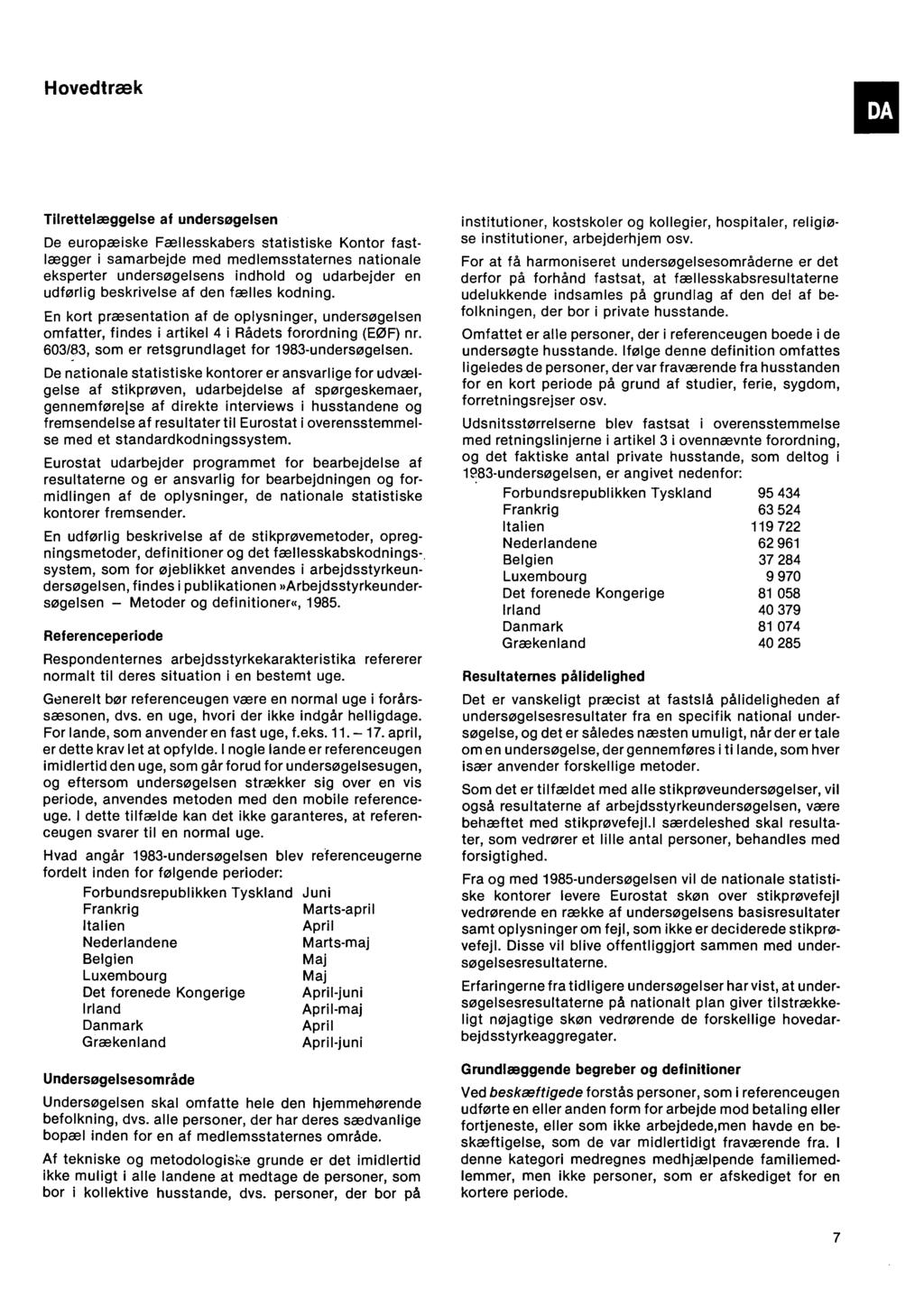 Hovedtræk ilrettelæggelse af undersøgelsen e europæiske ællesskabers statistiske Kontor fastlægger i samarbejde med medlemsstaternes nationale eksperter undersøgelsens indhold og udarbejder en