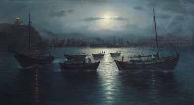 600 900 12 Alex Brickman (1900-1954) Τράτες στο Πειραιά