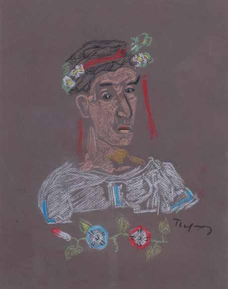 28 Γιάννης Τσαρούχης (1910-1989) Νέος Υπογεγραμμένο κάτω δεξιά: Τσαρούχης Παστέλ, 32 x 26 εκ. 1.800 2.