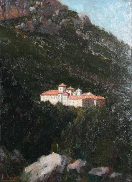 34 Βασίλειος Ιθακήσιος (1889-1977) Μοναστήρι Υπογεγραμμένο