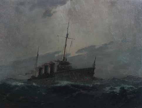93 Νικόλαος Καλογερόπουλος (1889-1957) Θωρηκτό Αβέρωφ Υπογεγραμμένο