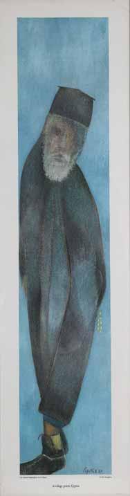 104 Γεώργιος Πολ Γεωργίου (1901-1972) The Village Priest ( Ο Παπάς του χωριού) Υπογεγραμμένο και χρονολογημένο κάτω δεξιά: Γεωργίου, 57 Έγχρωμη λιθογραφία, 102 x 27 εκ. 800 1.