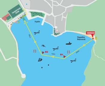 AQUATHLON SWIM 0.750km Εκκίνηση: 11.30 Η εκκίνηση θα δοθεί από την παραλία Βαγιωνιά.