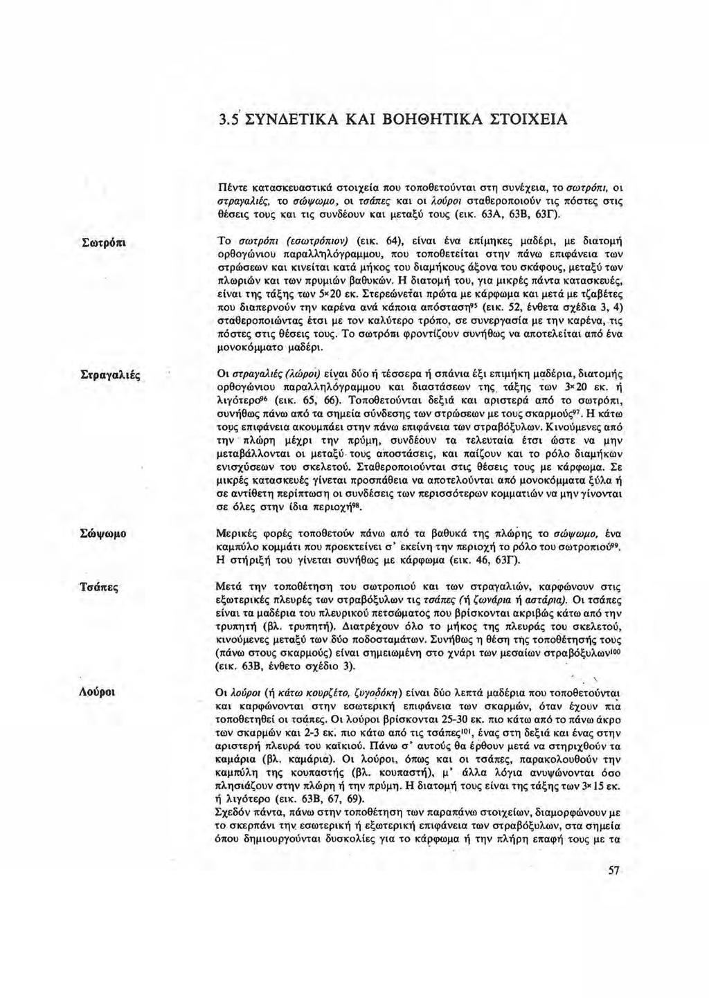 3.5 ΣΥΝΔΕΤΙΚΆ ΚΑΙ ΒΟΗΘΗΤΙΚΆ ΣΤΟΙΧΕΙΆ Πέντε κατασκευαστικά στοιχεία που τοποθετούνται στη συνέχεια, το σωτρόπι, στραyαλιές, το σώψωμο, οι τσάπες και οι λο6ροι σταθεροποιούν τις πόστες στις θέσεις